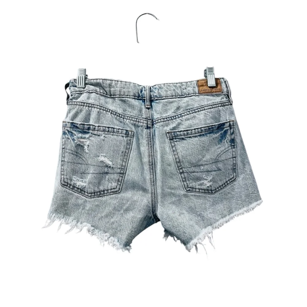 American Eagle Groovy Floral Pocket Denim Jean Shorts Size 00 Distressed Casual